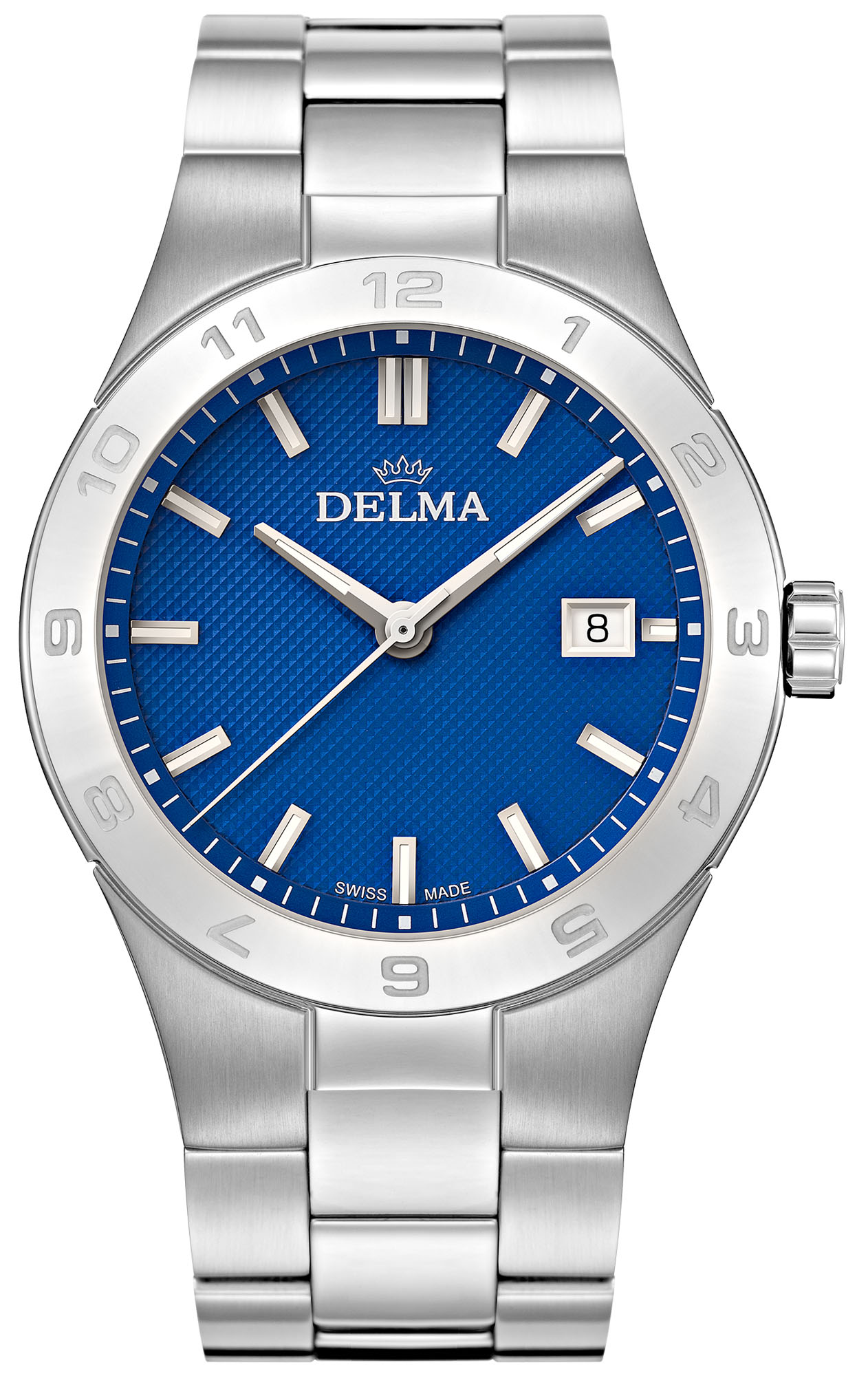 DELMA Rialto Dress Watch in stainless steel with blue dial